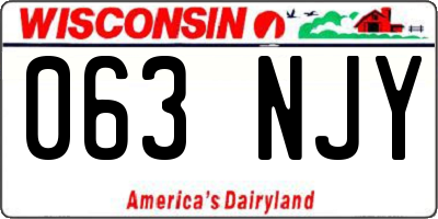 WI license plate 063NJY