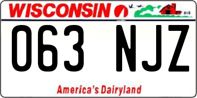 WI license plate 063NJZ