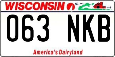 WI license plate 063NKB