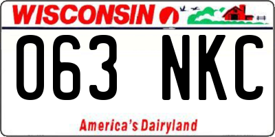 WI license plate 063NKC