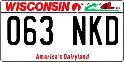 WI license plate 063NKD