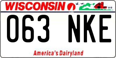 WI license plate 063NKE