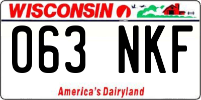 WI license plate 063NKF