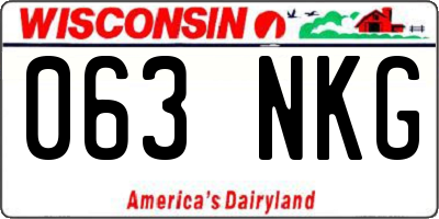 WI license plate 063NKG