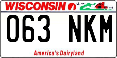 WI license plate 063NKM