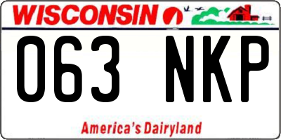 WI license plate 063NKP