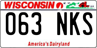 WI license plate 063NKS