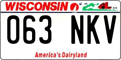 WI license plate 063NKV