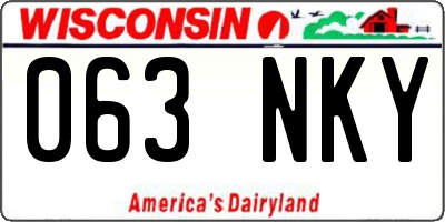 WI license plate 063NKY