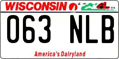 WI license plate 063NLB