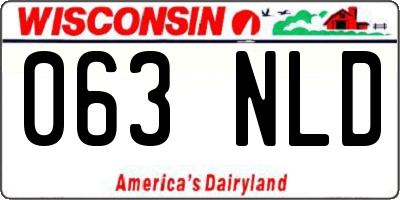 WI license plate 063NLD