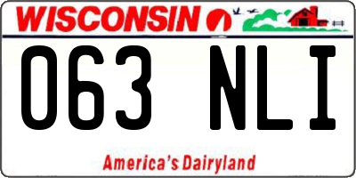 WI license plate 063NLI