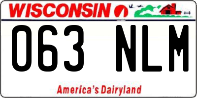 WI license plate 063NLM