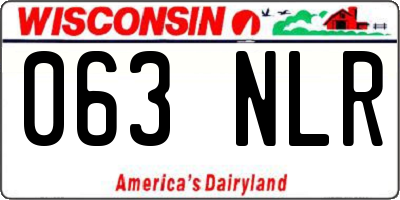 WI license plate 063NLR