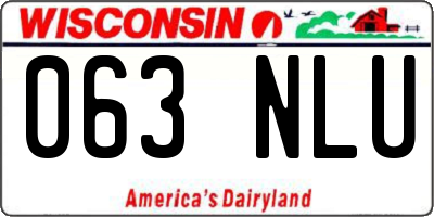 WI license plate 063NLU