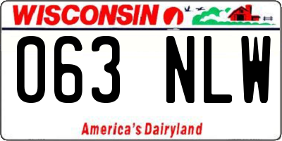WI license plate 063NLW