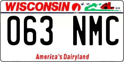 WI license plate 063NMC