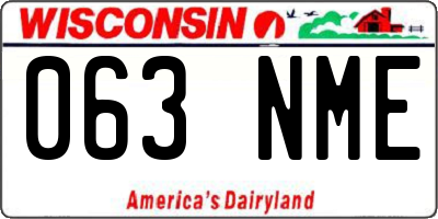 WI license plate 063NME