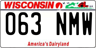 WI license plate 063NMW