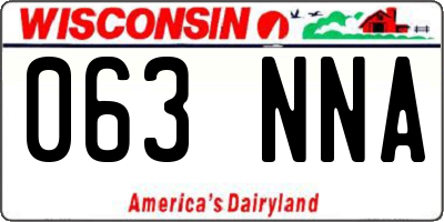 WI license plate 063NNA