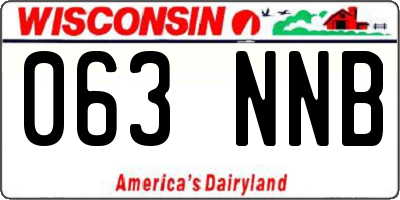 WI license plate 063NNB