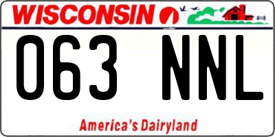 WI license plate 063NNL