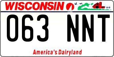 WI license plate 063NNT