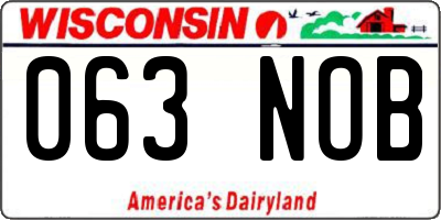 WI license plate 063NOB