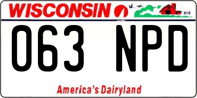 WI license plate 063NPD