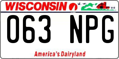 WI license plate 063NPG