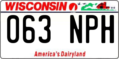 WI license plate 063NPH