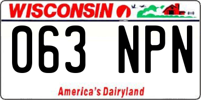 WI license plate 063NPN