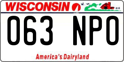 WI license plate 063NPO