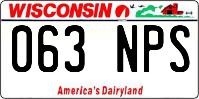 WI license plate 063NPS