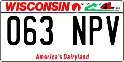 WI license plate 063NPV