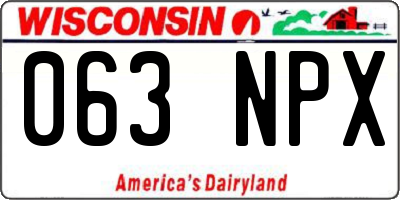 WI license plate 063NPX