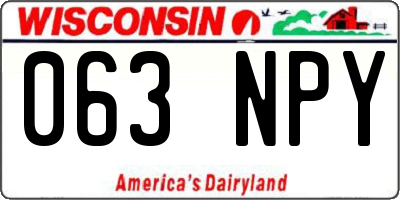 WI license plate 063NPY