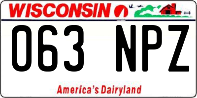 WI license plate 063NPZ