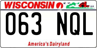 WI license plate 063NQL