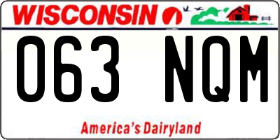 WI license plate 063NQM