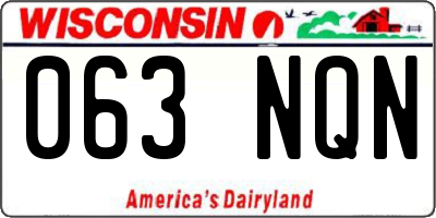WI license plate 063NQN