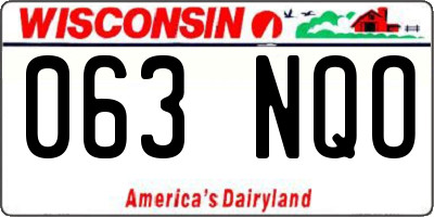 WI license plate 063NQO