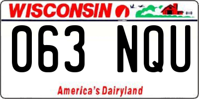 WI license plate 063NQU