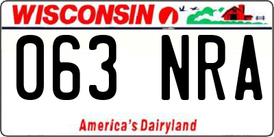 WI license plate 063NRA