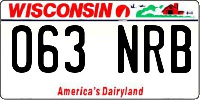 WI license plate 063NRB