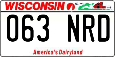 WI license plate 063NRD
