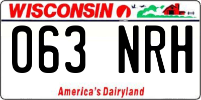 WI license plate 063NRH