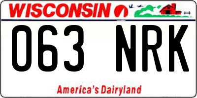 WI license plate 063NRK