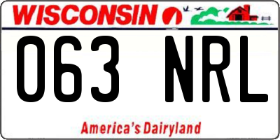 WI license plate 063NRL