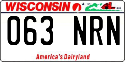 WI license plate 063NRN